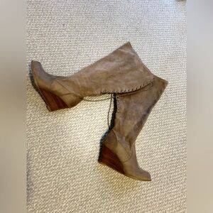 Suede Tan Knee High Boots